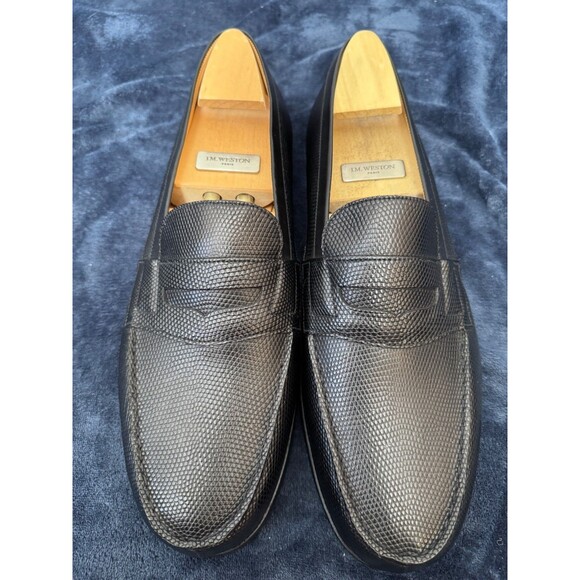 JM Weston 180 Loafer in Black Lizard - 10.5CEU/11US - Picture 1 of 10